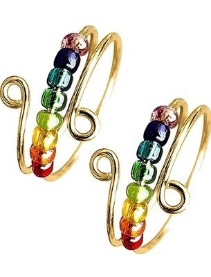 Chakra Anxiety Rings 925 Sterling Silver Gold plated 