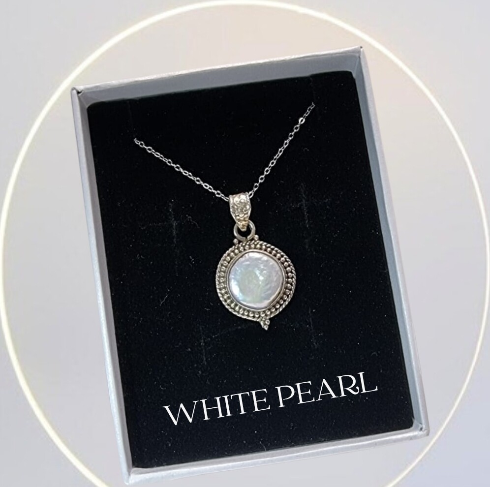 Pearl Pendant Necklace 925 Sterling Silver Purity/Sincerity