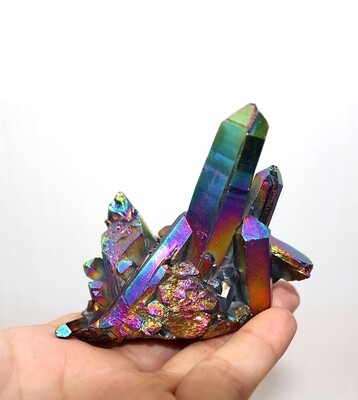 Titanium Aura Quartz Druzy Crystal Multicolour Loveliome Stone 