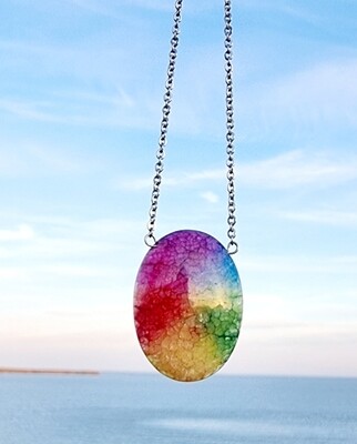 Solar Quartz Crystal Pendant Chakra Amulet 925 Sterling Silver Necklace 
