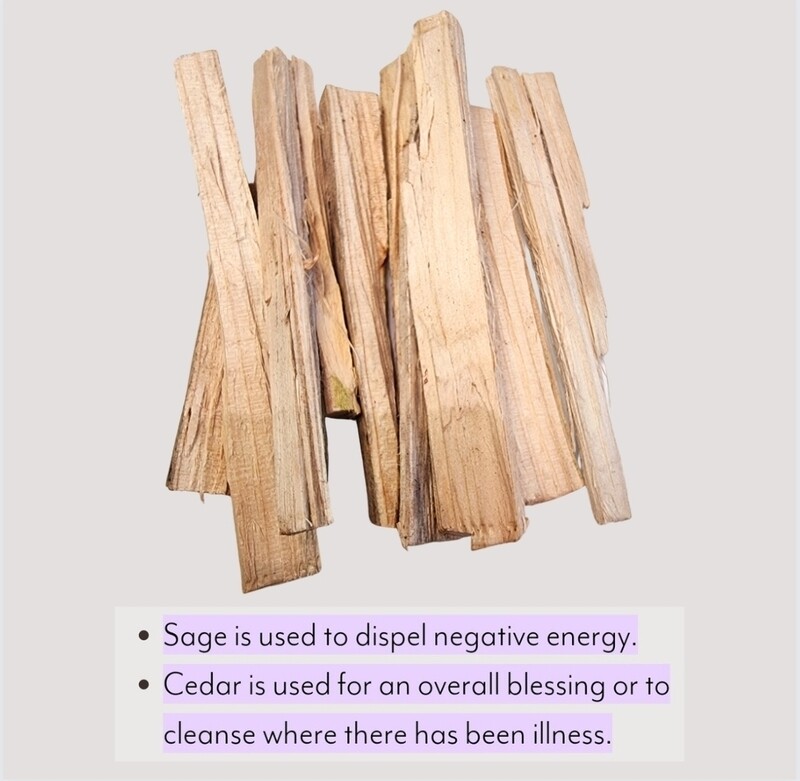 Cedar Sacred Wood Sticks Organic Aromatherapy Smudging +-5-8g