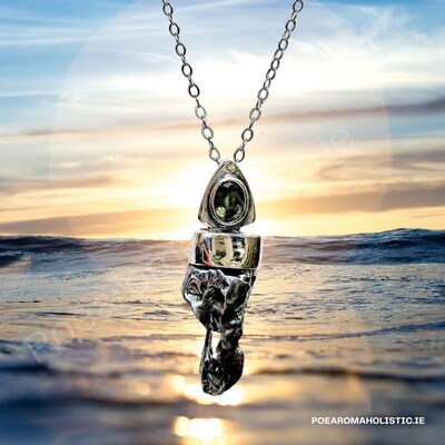 Meteorite Campo Del Cielo Genuine Moldavite Crystal Amulet Necklace Pendant Talisman