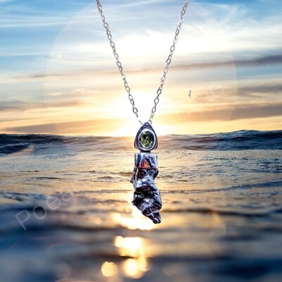 Meteorite Campo Del Cielo Genuine Moldavite Crystal Amulet Necklace Pendant Talisman