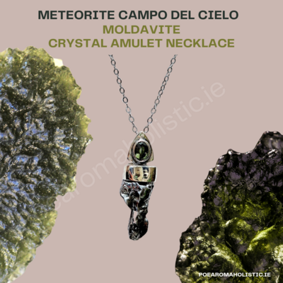 Meteorite Campo Del Cielo Genuine Moldavite Crystal Amulet Necklace Pendant Talisman