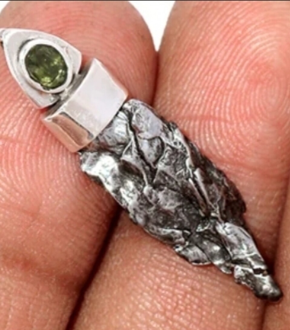 Meteorite Campo Del Cielo Genuine Moldavite Crystal Amulet Necklace Pendant Talisman