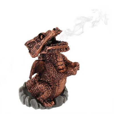 Dragon Incense Cone Burner Holder Bronze 