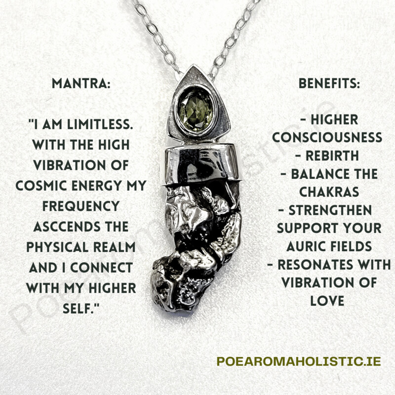 Meteorite Campo Del Cielo Genuine Moldavite Crystal Amulet Necklace Pendant Talisman