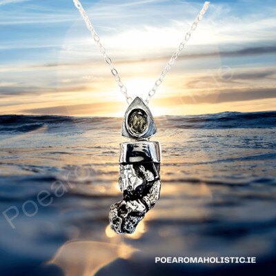 Meteorite Campo Del Cielo Genuine Moldavite Crystal Amulet Necklace Pendant Talisman