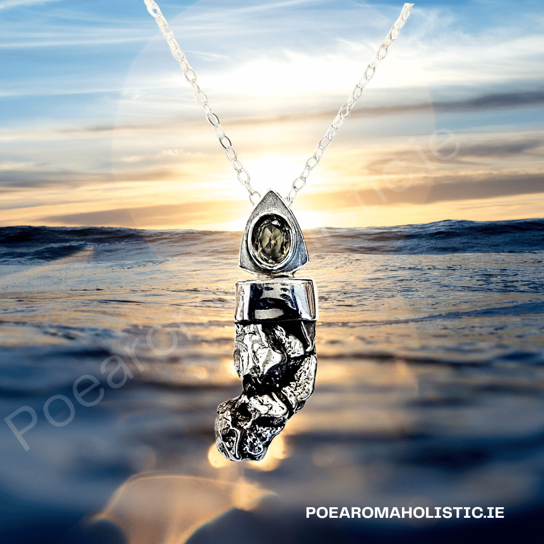 Meteorite Campo Del Cielo Genuine Moldavite Crystal Amulet Necklace Pendant Talisman