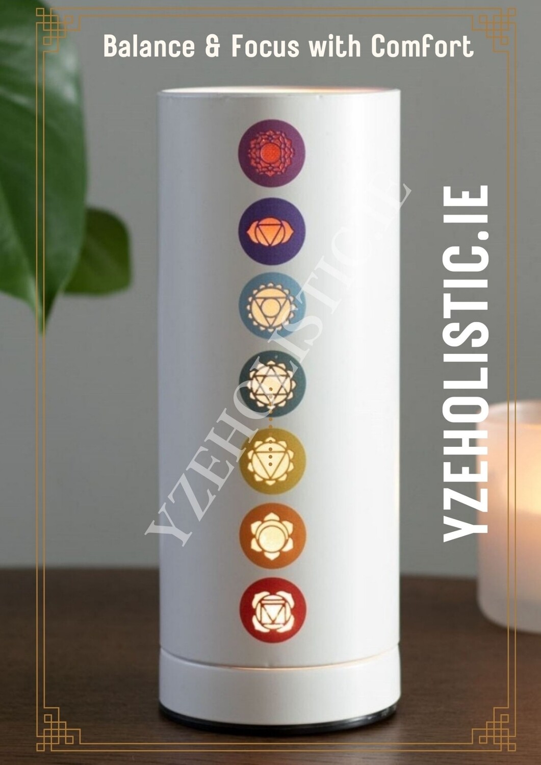 Seven Chakra Electric Aroma Oil Wax Lamp 