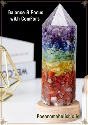 Chakra Lamp  Crystals Energy Point USB LED Light 