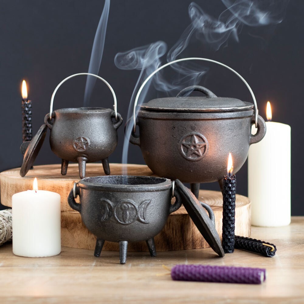 Cast Iron Cauldron with Pentagram