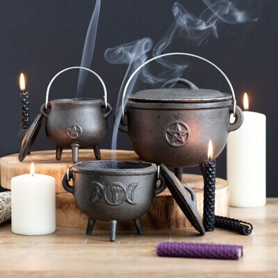 Cast Iron Cauldron with Pentagram