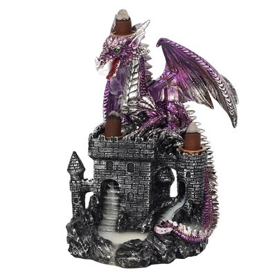 Dragon Burner - Triple Purple Dragon on Castle Backflow Cone Burner