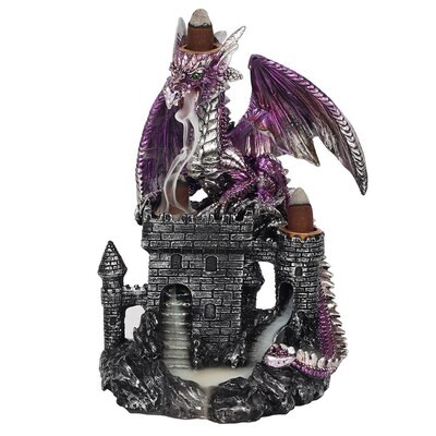 Dragon Burner - Triple Purple Dragon on Castle Backflow Cone Burner