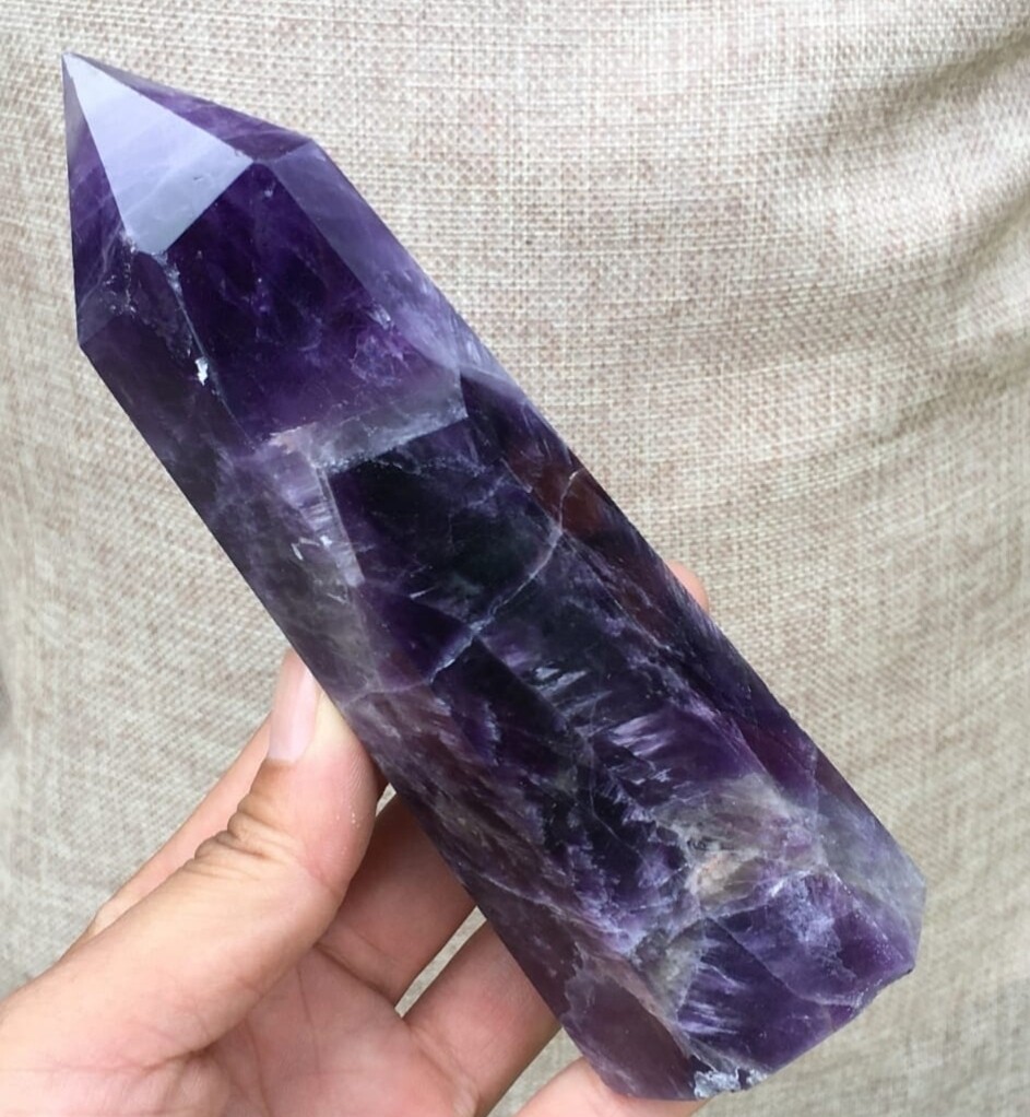 Amethyst Tower Crystal Quartz Wand Point Master Healer Obelisk XLarge Genuine Gemstone 