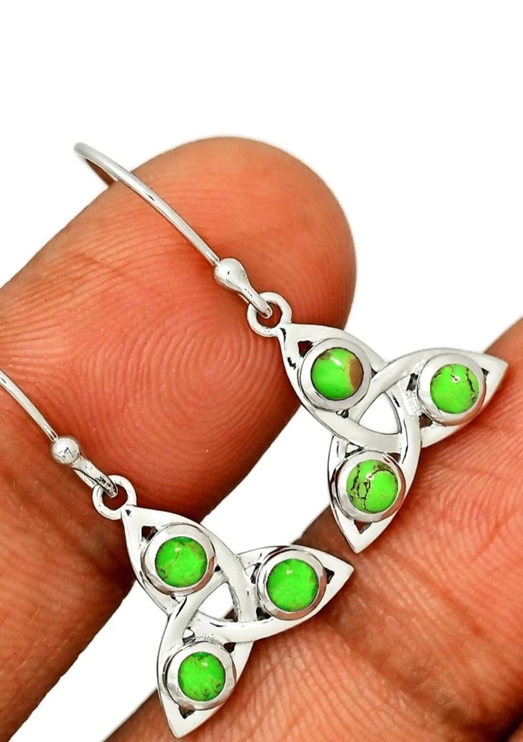Green Mohave Turquoise Earrings - Celtic 