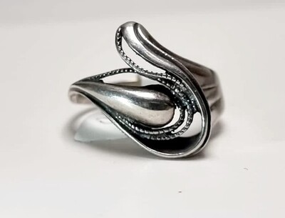 VINTAGE STYLE SWIRL 925 PURE STERLING SILVER RING 