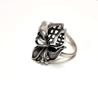 VINTAGE STYLE RIBBON 925 PURE STERLING SILVER RING 