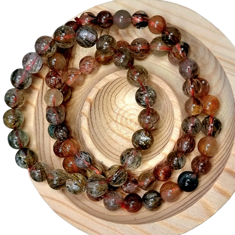 Rutilated Quartz Crystal Bracelet 8mm