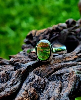 Black Fire Opal Ring Honeycomb Matrix Multicolor 925 Sterling Silver