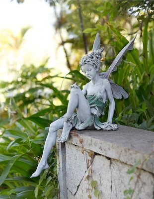 Fairy Sculpture Statue Decoration 3D/ Sitting Fairy Art Ornament