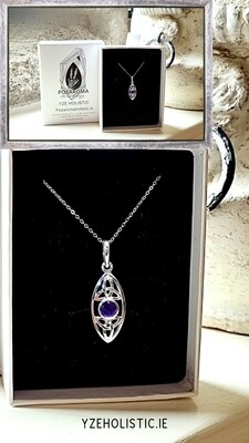 Amethyst Crystal Celtic Pendant Necklace Positive Energy Strengthens and  Balance the Aura 