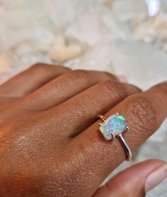 Ethiopian Opal Crystal Ring