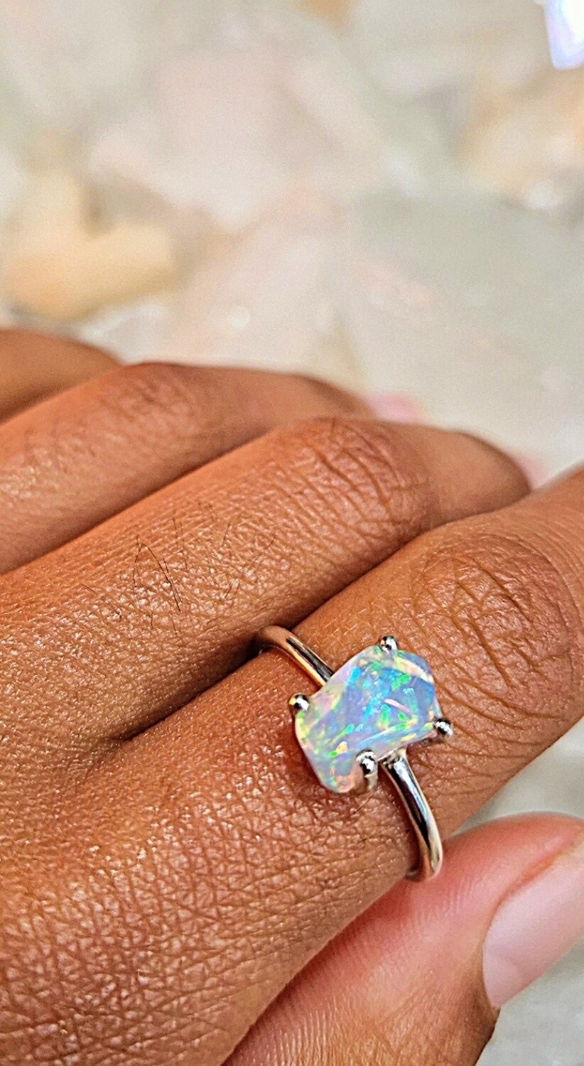 Ethiopian Opal Crystal Ring