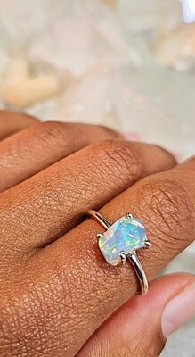 Ethiopian Opal Crystal Ring