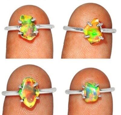 Ethiopian Opal Crystal Ring