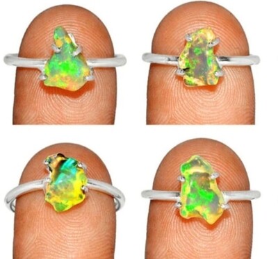 Ethiopian Opal Crystal Ring