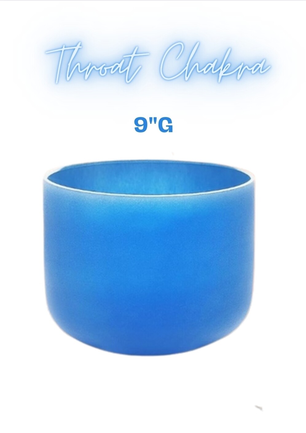 Crystal Singing Bowl Throat Chakra G-tone 9&quot; 432 Hz