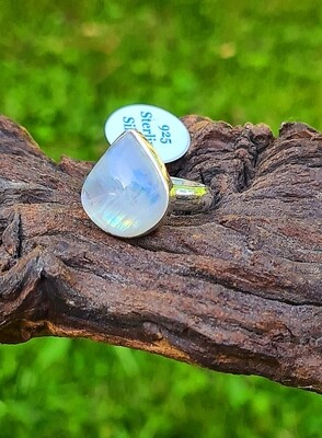 MOONSTONE DROP STYLE 925 SILVER RING