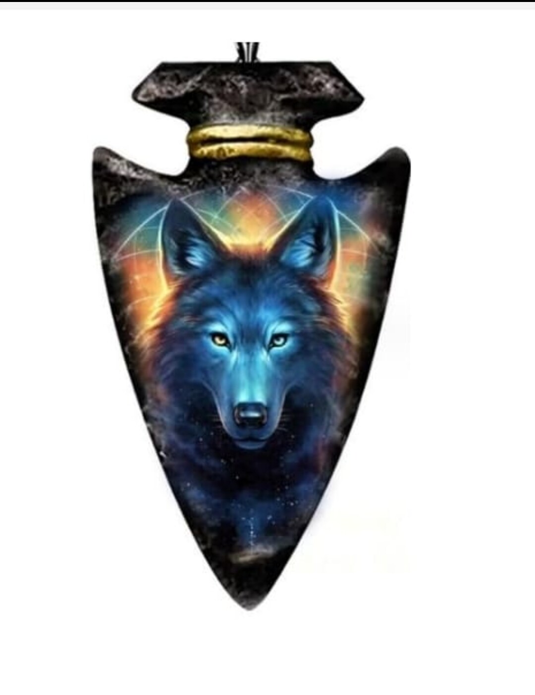 Wolf Pendant Necklace Black Arrow Shape Gothic Jewellery 