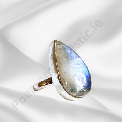 MOONSTONE DROP STYLE 925 SILVER RING