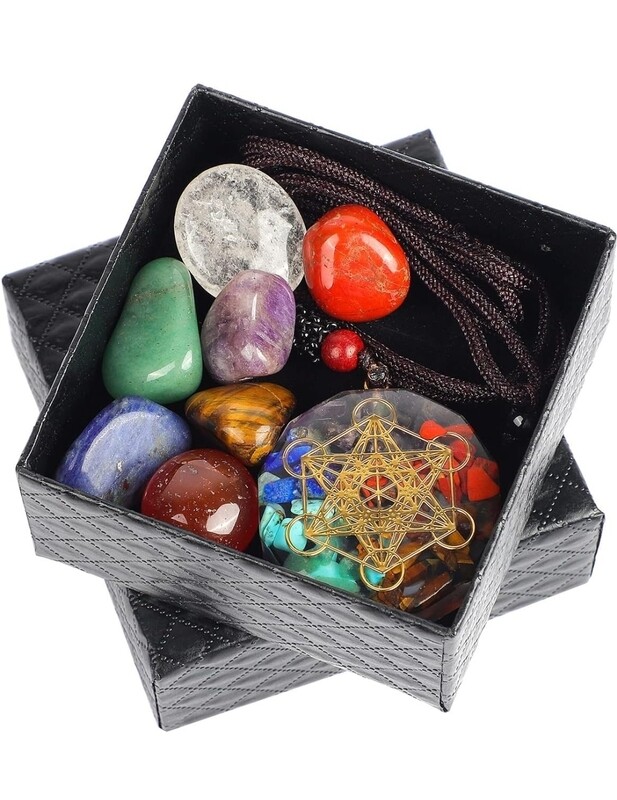 Chakra Healing Crystals and Necklace Set