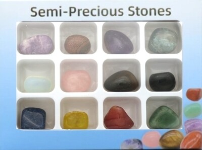 Tumbled Stones and Crystals Gift Box with 12 pcs crystal set