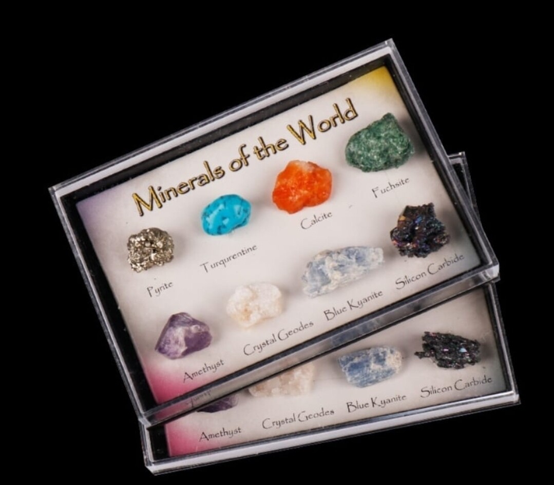 Minerals of the World 8 pcs rough crystal set