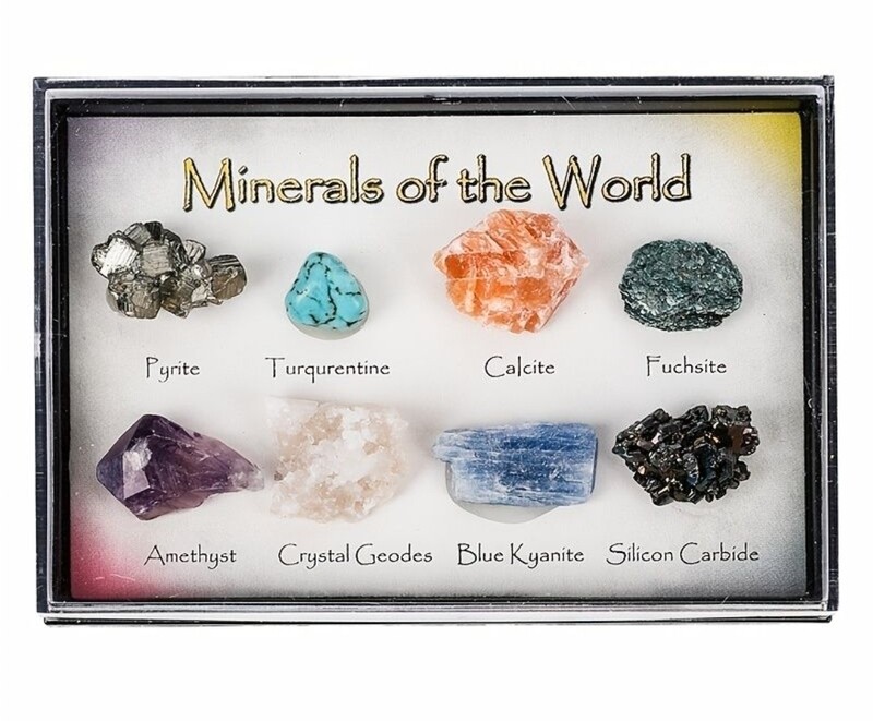 Minerals of the World 8 pcs rough crystal set