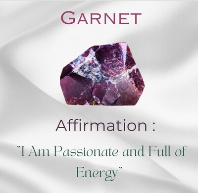 Garnet Rough Gemstone Pendant Necklace Strength Security Grounding 
