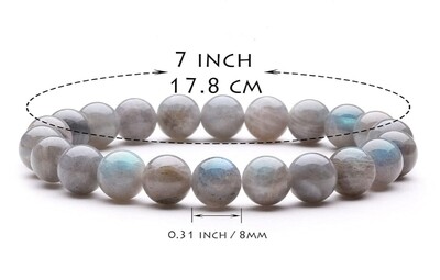 Moonstone Crystal Bracelet Grey Rainbow shimmer High-quality