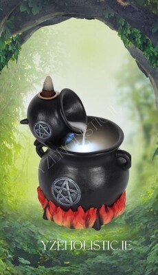 Pouring Cauldrons on Fire Backflow Incense Burner - Black / Witchcraft 
