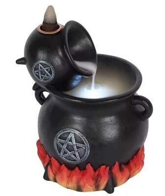 Pouring Cauldrons on Fire Backflow Incense Burner - Black / Witchcraft 