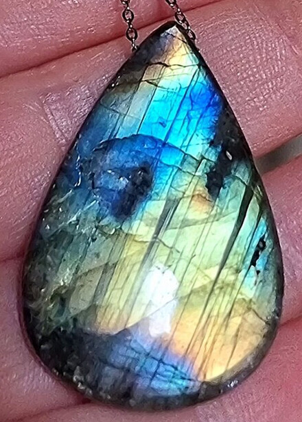 Labradorite Mood Balancing Amulet Pendant Necklace 