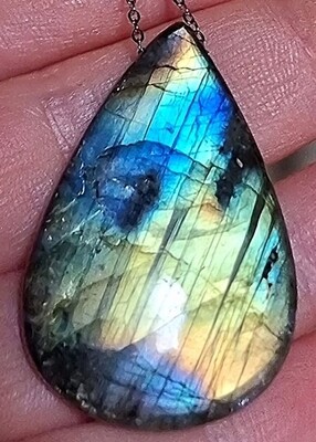 Labradorite Mood Balancing Amulet Pendant Necklace 