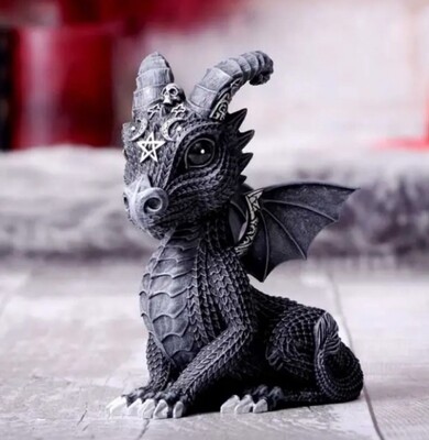 ‘Lucifly’ Gothic Dragon Figurine Cult Cuties, Black 10.7cm