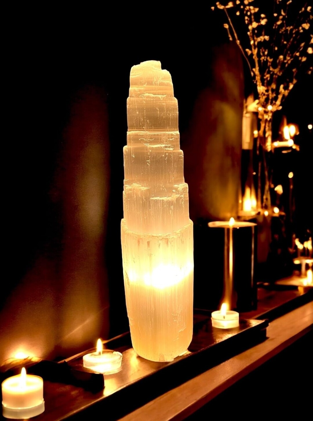 Selenite Crystal Lamp Mountain Soft Light Large Specimen 40-60cm XL