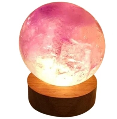 Selenite Crystal Sphere Lamp LED  ±40mm