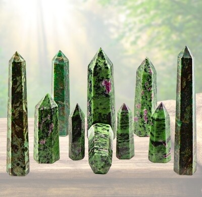RUBY IN ZOISITE TOWER MASTER HEALER ENERGY GENERATOR S